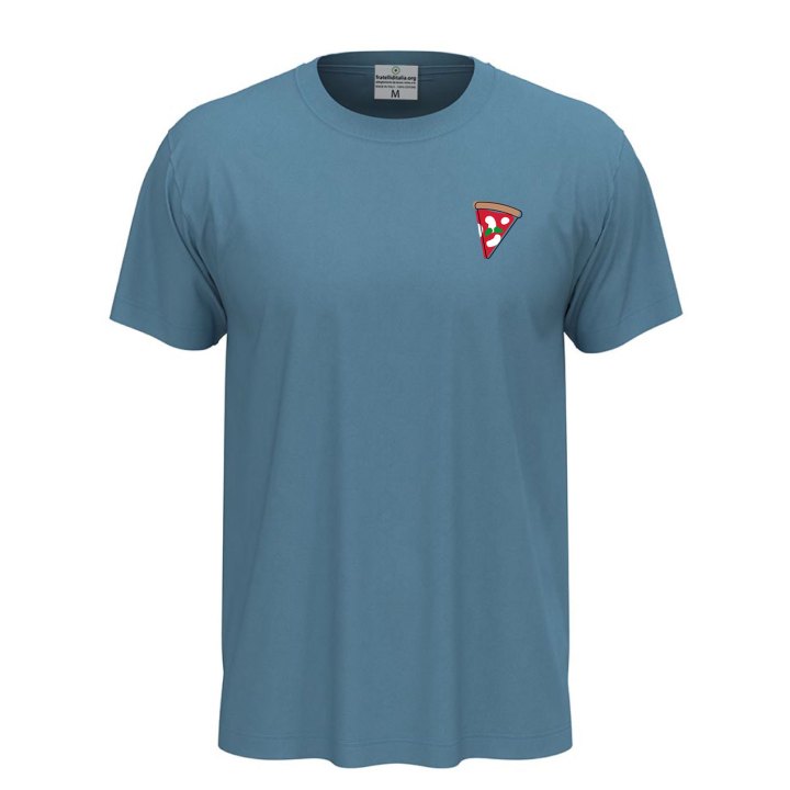 T-shirt classica unisex a manica corta con stampa DTF "FETTA DI PIZZA", abiti lavoro pizza pizzaiolo pizzeria