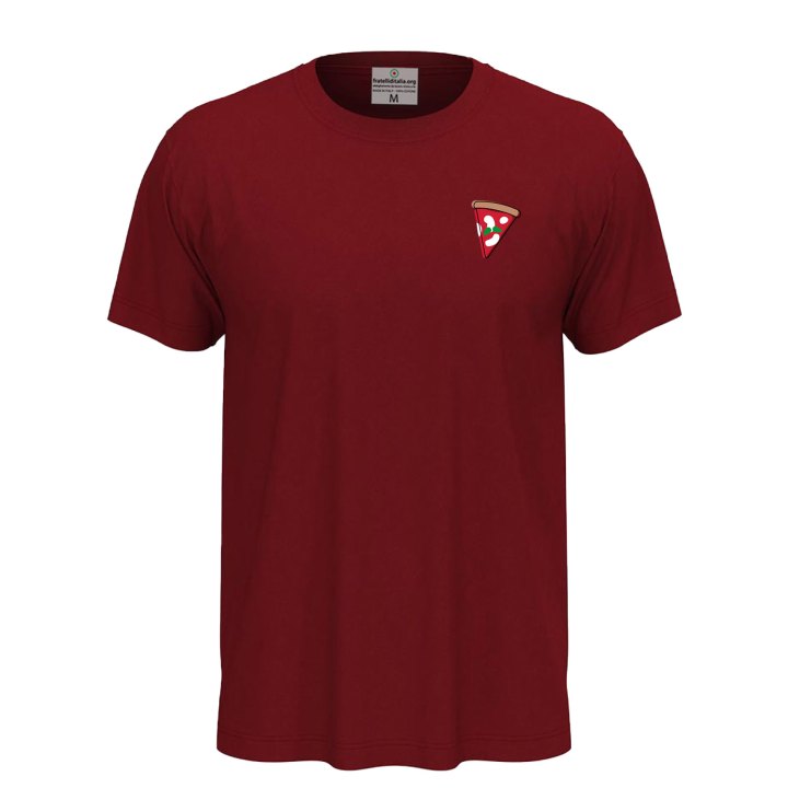 T-shirt classica unisex a manica corta con stampa DTF "FETTA DI PIZZA", abiti lavoro pizza pizzaiolo pizzeria