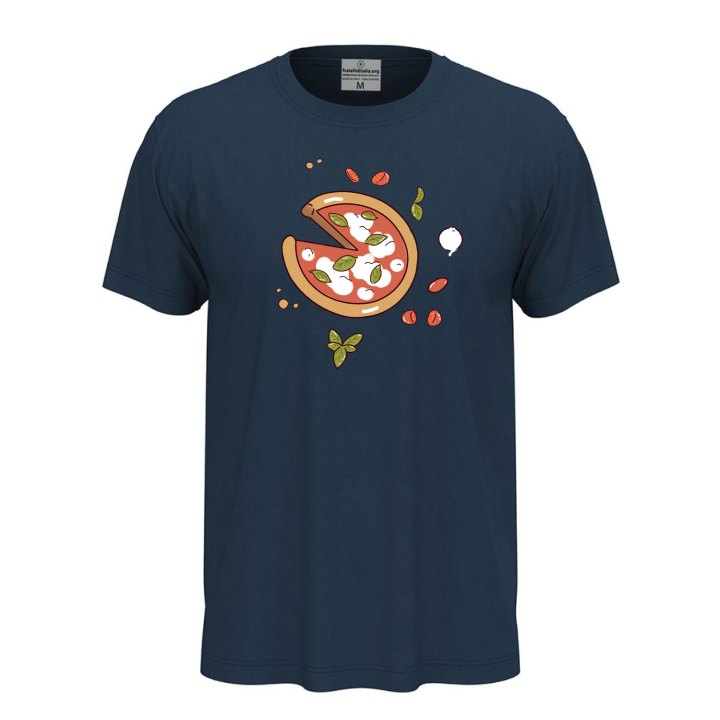 T-shirt classica unisex a manica corta con stampa DTF "PIZZA", idea regalo per amanti della pizza