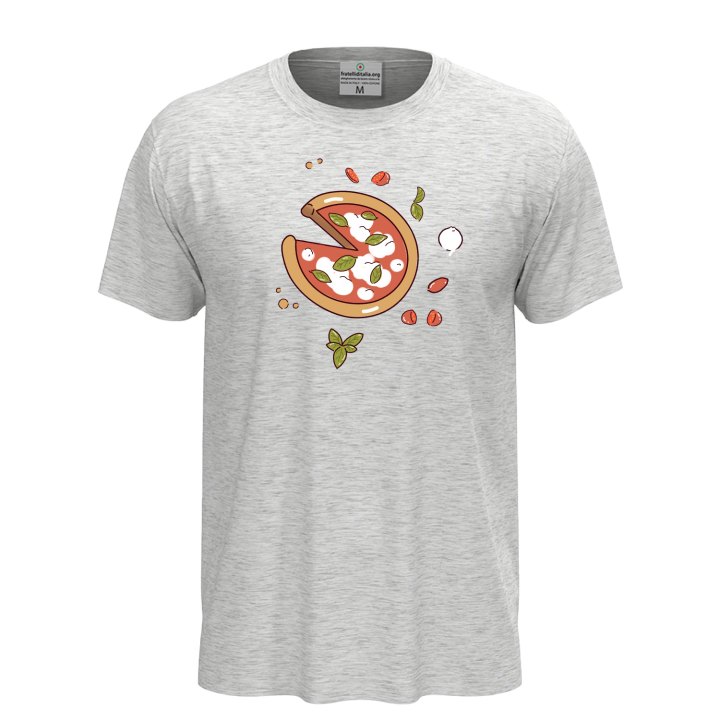 T-shirt classica unisex a manica corta con stampa DTF "PIZZA", idea regalo per amanti della pizza