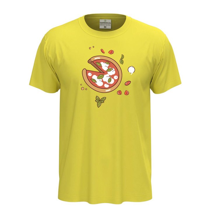 T-shirt classica unisex a manica corta con stampa DTF "PIZZA", idea regalo per amanti della pizza