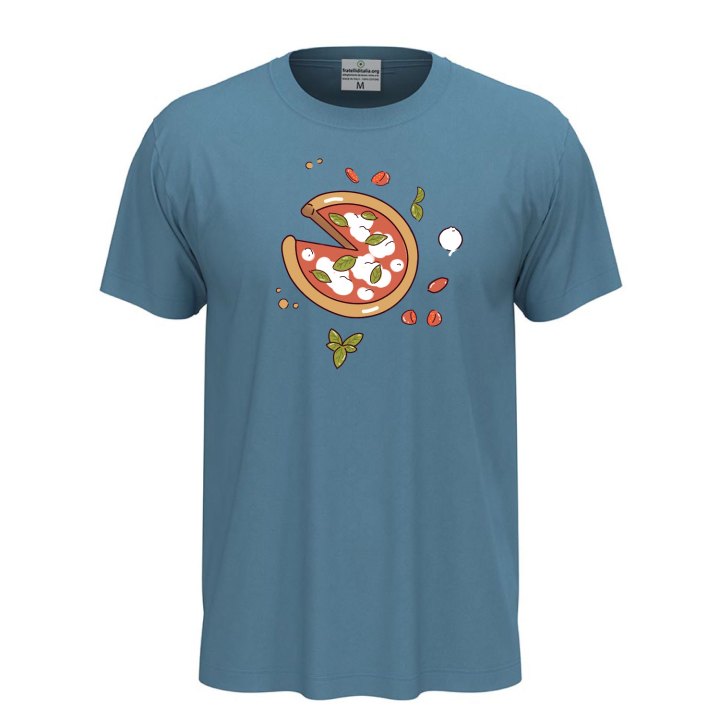 T-shirt classica unisex a manica corta con stampa DTF "PIZZA", idea regalo per amanti della pizza
