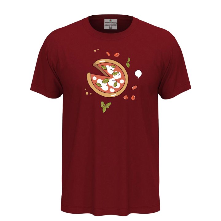 T-shirt classica unisex a manica corta con stampa DTF "PIZZA", idea regalo per amanti della pizza