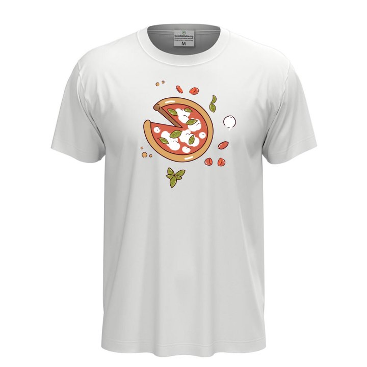 T-shirt classica unisex a manica corta con stampa DTF "PIZZA", idea regalo per amanti della pizza