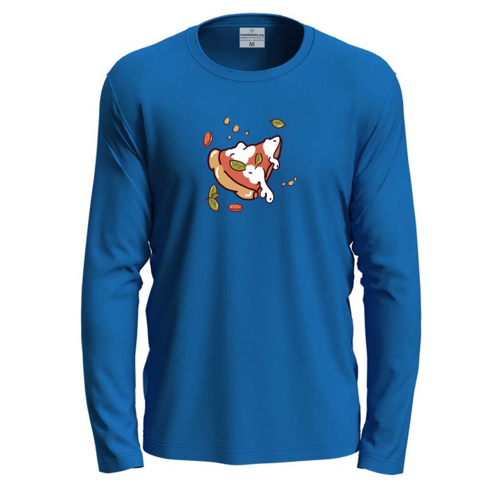 T-shirt a manica lunga con stampa DTF "FETTA DI PIZZA", pizzeria pizze pizza fest