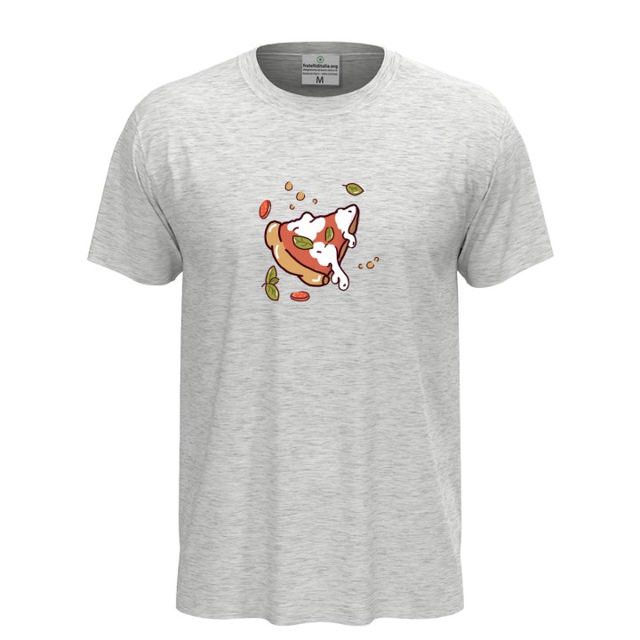 T-shirt classica unisex a manica corta con stampa DTF "FETTA DI PIZZA", idea regalo per amanti della pizza