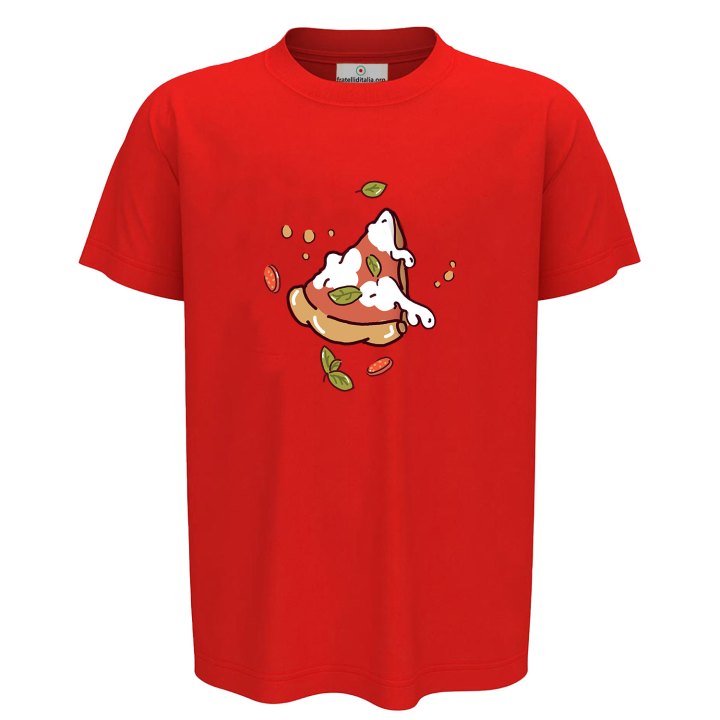 T-shirt bambino mezza manica con "FETTA DI PIZZA", idea regalo per amanti della pizza