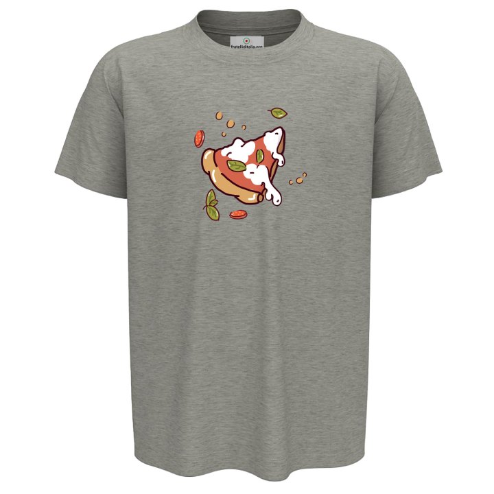T-shirt bambino mezza manica con "FETTA DI PIZZA", idea regalo per amanti della pizza