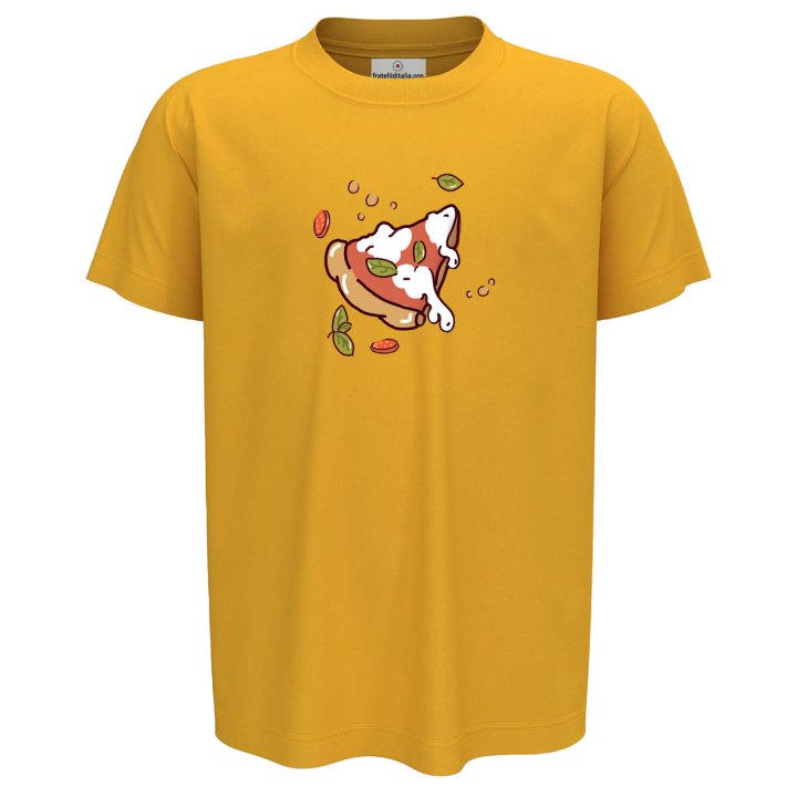 T-shirt bambino mezza manica con "FETTA DI PIZZA", idea regalo per amanti della pizza