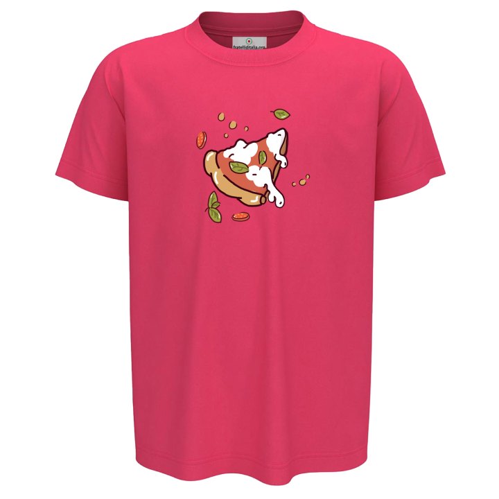 T-shirt bambino mezza manica con "FETTA DI PIZZA", idea regalo per amanti della pizza