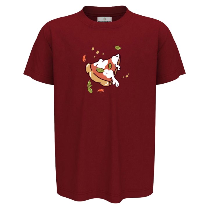 T-shirt bambino mezza manica con "FETTA DI PIZZA", idea regalo per amanti della pizza