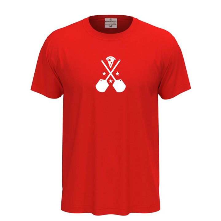 T-shirt classica unisex a manica corta con stampa DTF "LOGO PIZZA", idea regalo per amanti della pizza