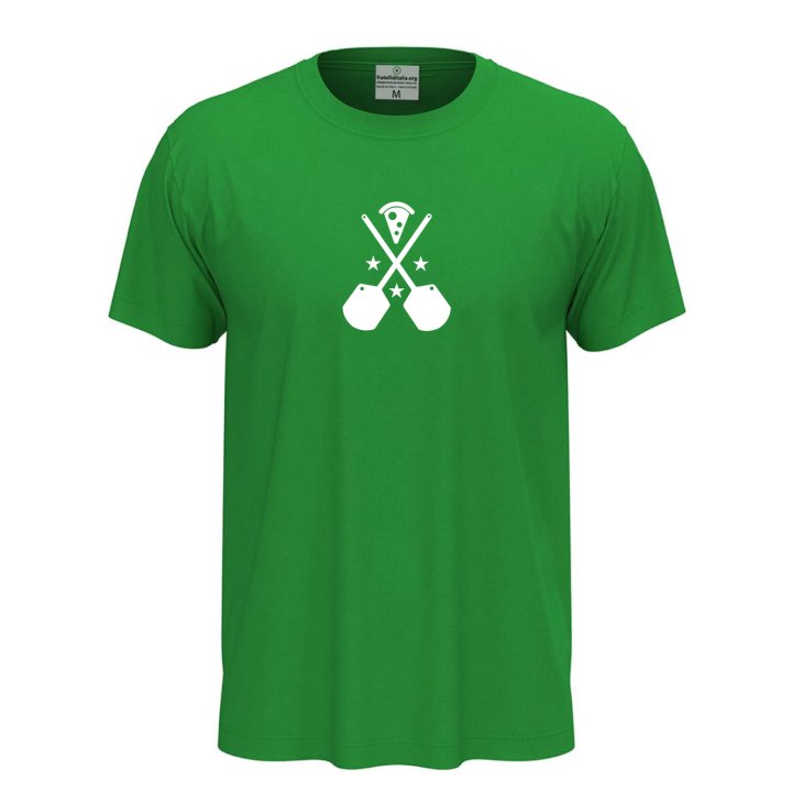 T-shirt classica unisex a manica corta con stampa DTF "LOGO PIZZA", idea regalo per amanti della pizza
