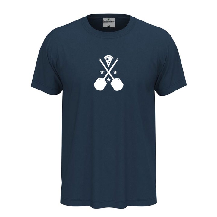 T-shirt classica unisex a manica corta con stampa DTF "LOGO PIZZA", idea regalo per amanti della pizza