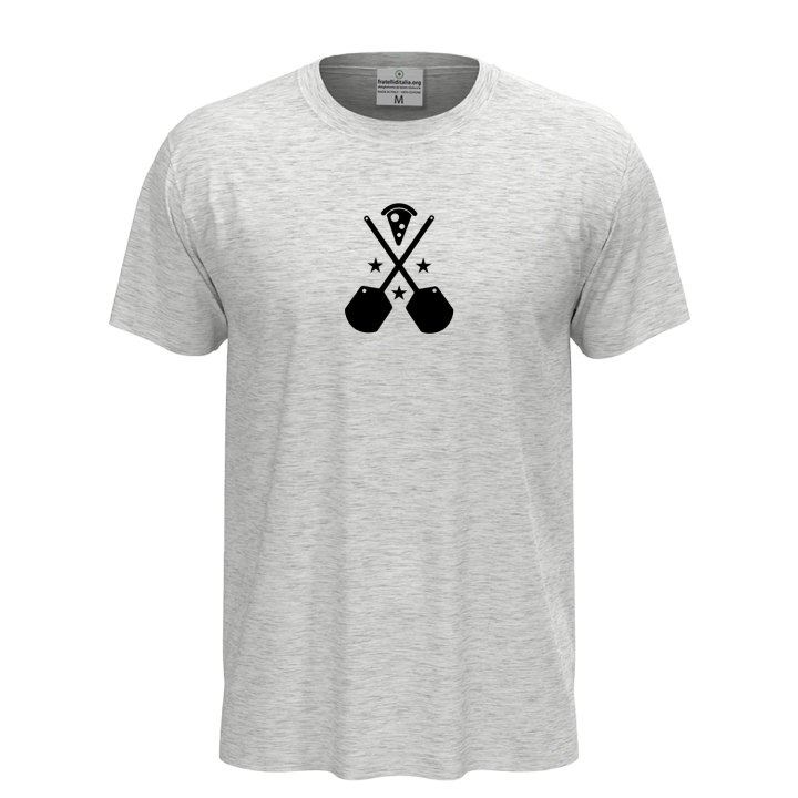 T-shirt classica unisex a manica corta con stampa DTF "LOGO PIZZA", idea regalo per amanti della pizza