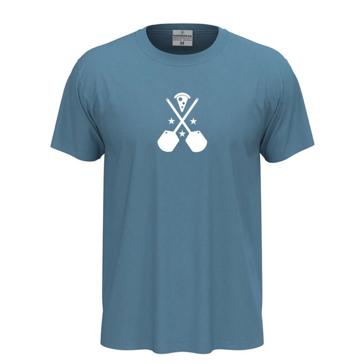 T-shirt classica unisex a manica corta con stampa DTF "LOGO PIZZA", idea regalo per amanti della pizza