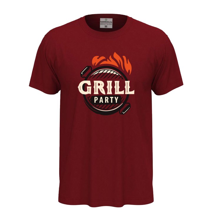 T-shirt classica unisex a manica corta con stampa DTF "SERIAL GRILLER" simpatica idea regalo per cuochi o amanti della griglia