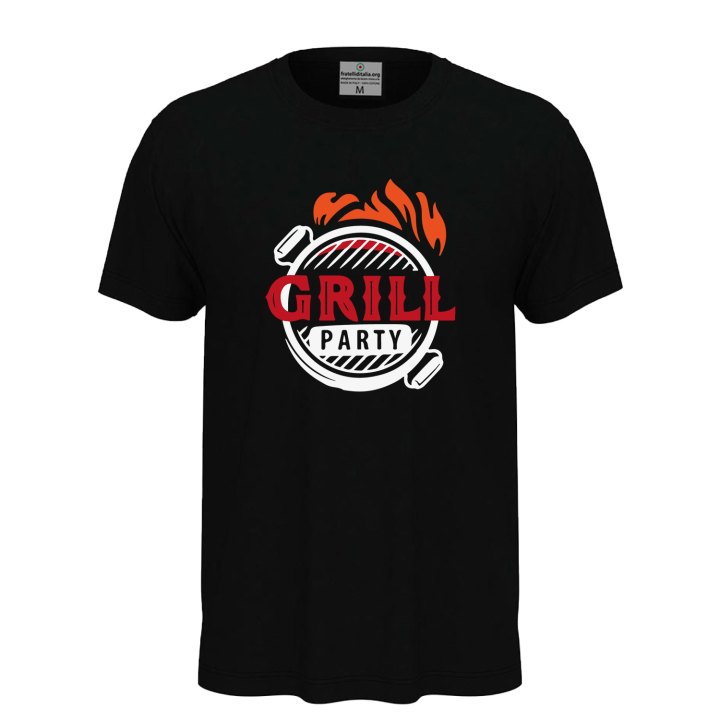 T-shirt classica unisex a manica corta con stampa DTF "SERIAL GRILLER" simpatica idea regalo per cuochi o amanti della griglia