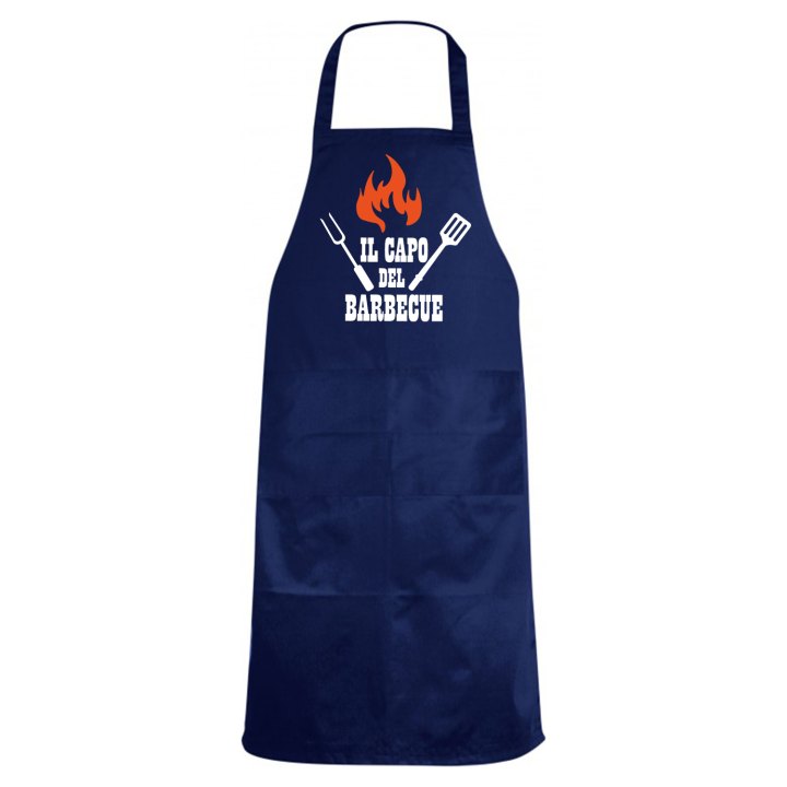 Grembiule da cucina con stampa DTF "IL CAPO DEL BARBECUE" steak house ristorante griglia