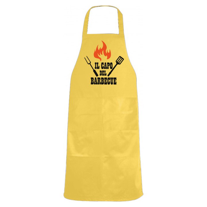 Grembiule da cucina con stampa DTF "IL CAPO DEL BARBECUE" steak house ristorante griglia