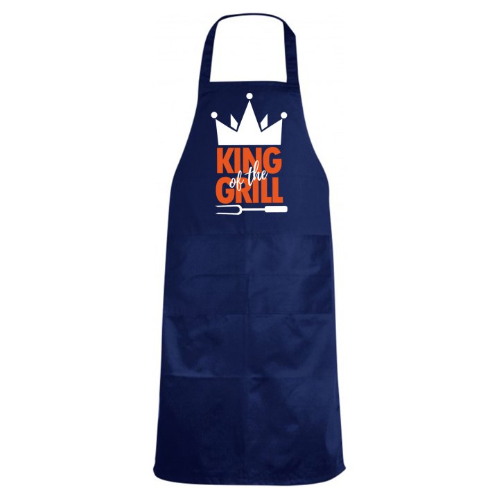 Grembiule da cucina con stampa DTF "KING OF THE GRILL" simpatica idea regalo per cuochi o amanti della griglia
