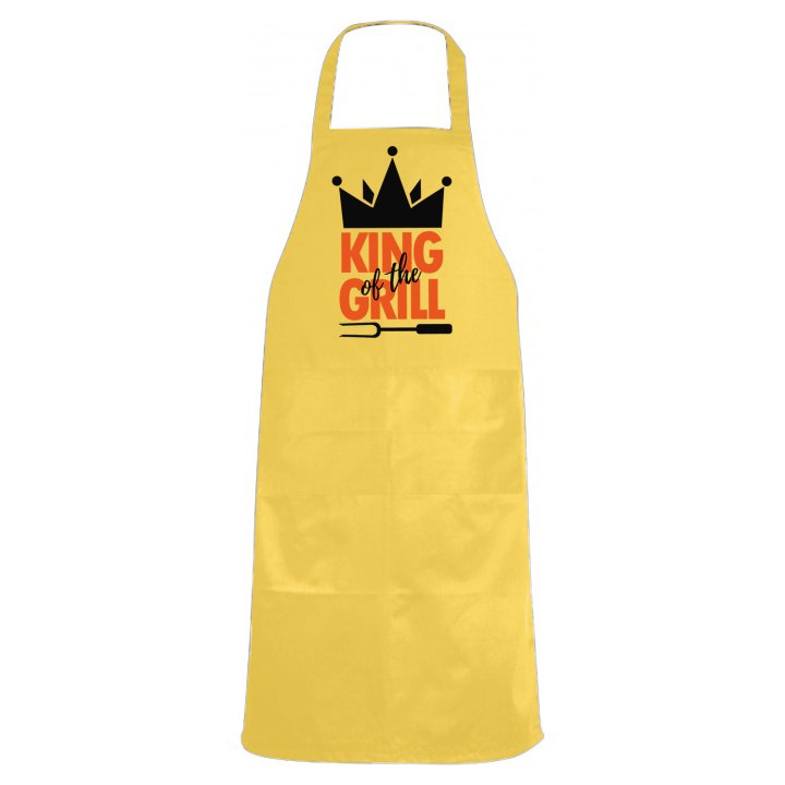 Grembiule da cucina con stampa DTF "KING OF THE GRILL" simpatica idea regalo per cuochi o amanti della griglia
