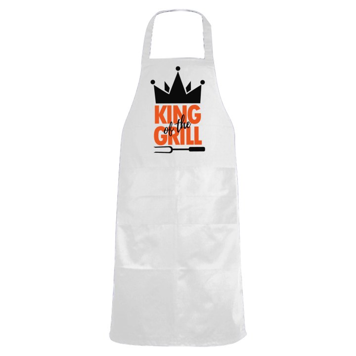 Grembiule da cucina con stampa DTF "KING OF THE GRILL" simpatica idea regalo per cuochi o amanti della griglia