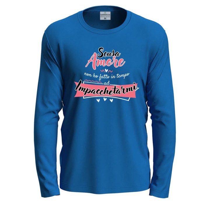 T-shirt maglia con stampa divertente "SCUSA AMORE" idea regalo amanti  San Valentino