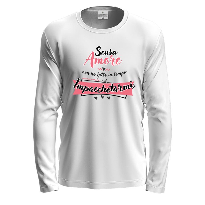 T-shirt maglia con stampa divertente "SCUSA AMORE" idea regalo amanti  San Valentino