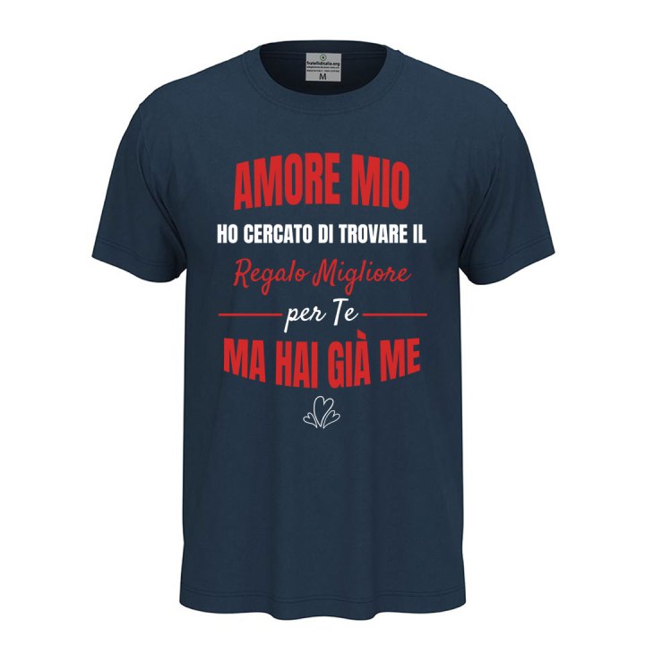 T-shirt classica unisex a manica corta con stampa "REGALO MIGLIORE PER TE" simpatica idea regalo compleanno