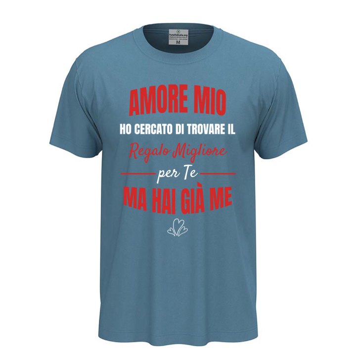 T-shirt classica unisex a manica corta con stampa "REGALO MIGLIORE PER TE" simpatica idea regalo compleanno