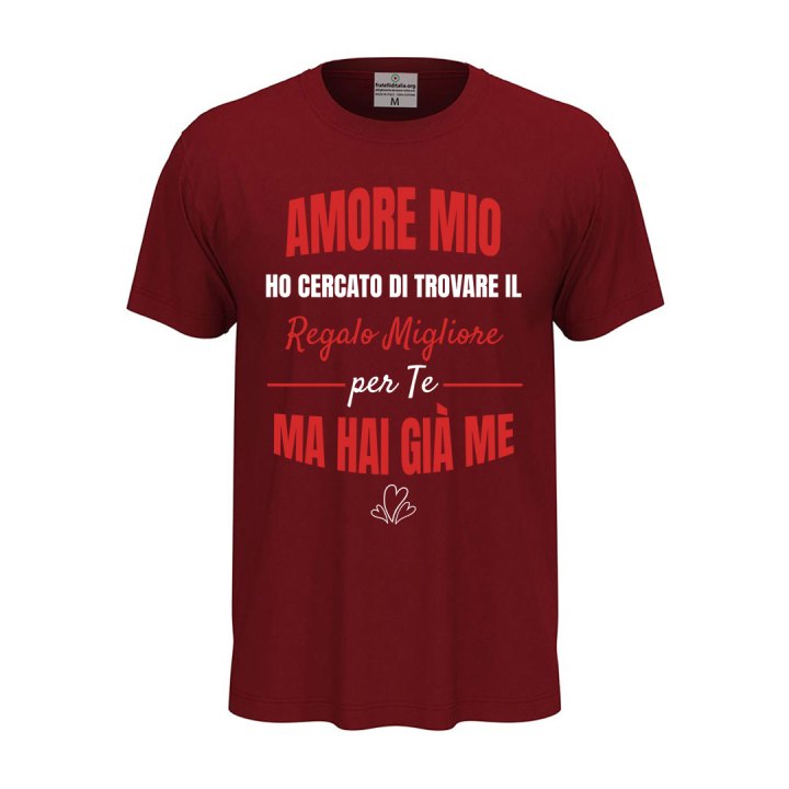 T-shirt classica unisex a manica corta con stampa "REGALO MIGLIORE PER TE" simpatica idea regalo compleanno