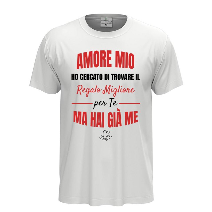 T-shirt classica unisex a manica corta con stampa "REGALO MIGLIORE PER TE" simpatica idea regalo compleanno