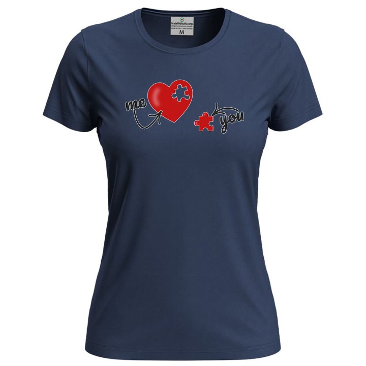 T-shirt maglia donna manica corta ME  YOU simpatica idea regalo per la coppia San Valentino innamorati