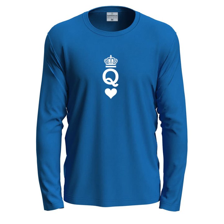 T-shirt maglia manica lunga con stampa DTF "QUEEN" amore fidanzati San Valentino