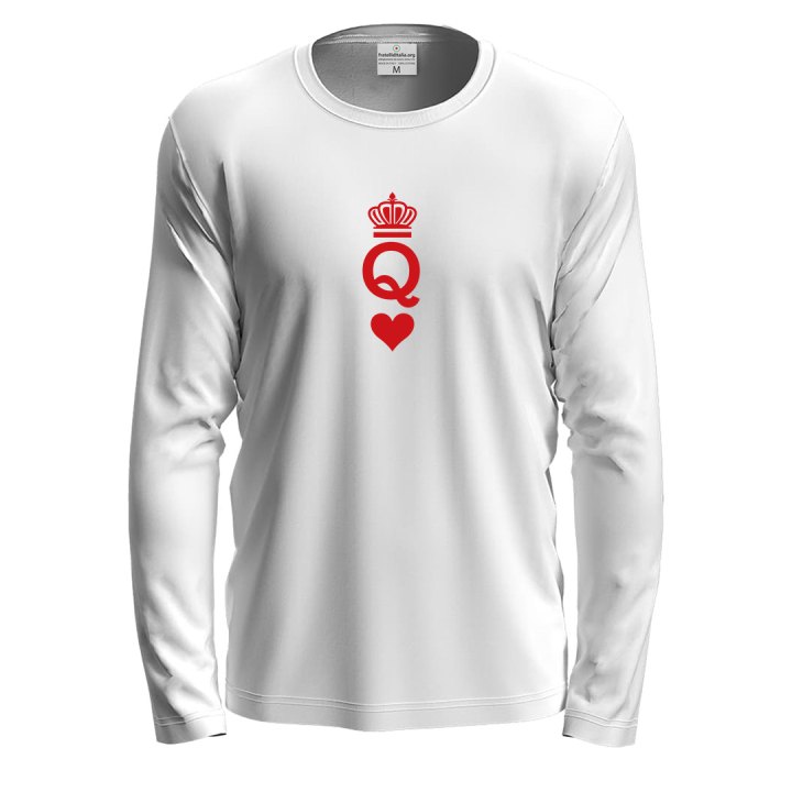 T-shirt maglia manica lunga con stampa DTF "QUEEN" amore fidanzati San Valentino
