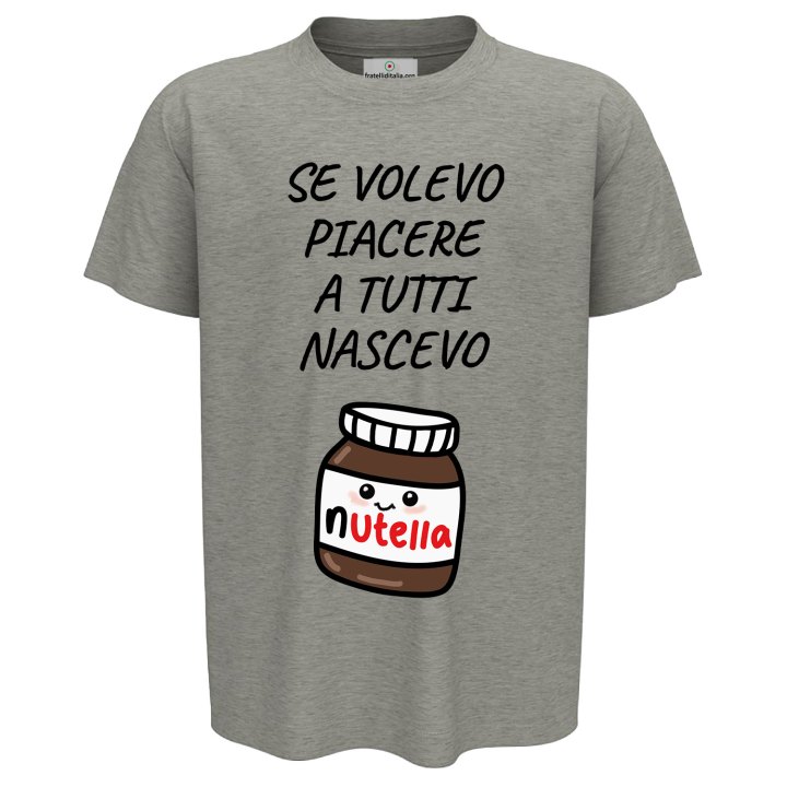 T-shirt maglia bambino mezza manica con stampa "NASCEVO CIOCCOLATO" regalo bimbo abbigliamento