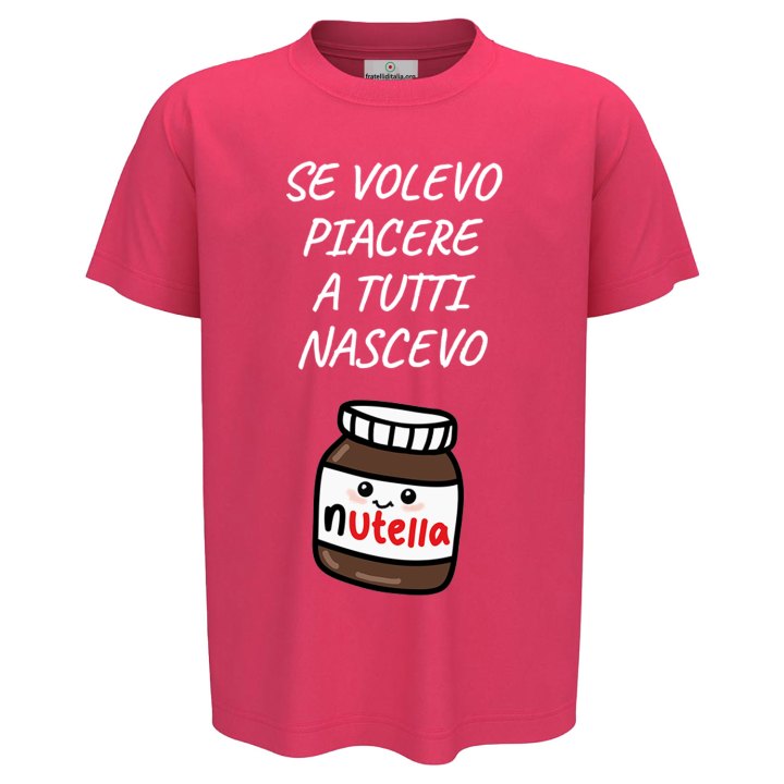 T-shirt maglia bambino mezza manica con stampa "NASCEVO CIOCCOLATO" regalo bimbo abbigliamento