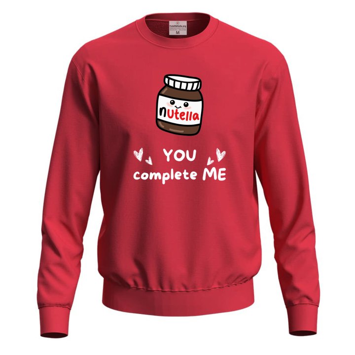 Felpa unisex con stampa digitale DTF "YOU COMPLETE ME" , idea regalo, anche per coppie disponibile in varie taglie e colori