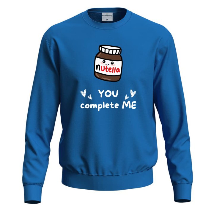 Felpa unisex con stampa digitale DTF "YOU COMPLETE ME" , idea regalo, anche per coppie disponibile in varie taglie e colori
