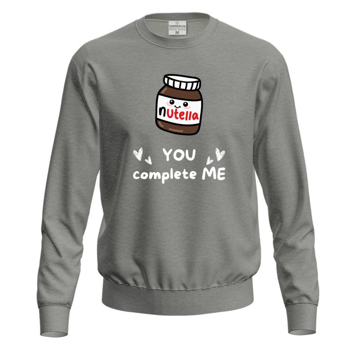 Felpa unisex con stampa digitale DTF "YOU COMPLETE ME" , idea regalo, anche per coppie disponibile in varie taglie e colori