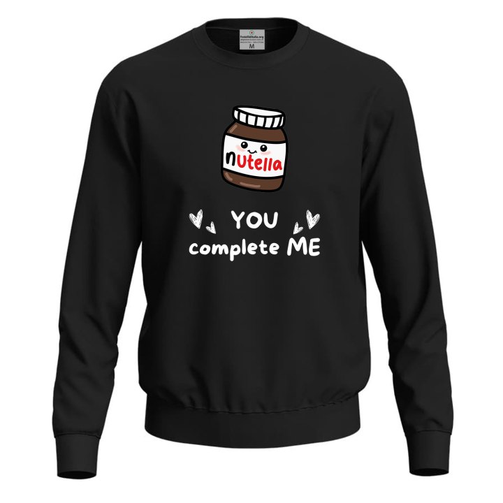 Felpa unisex con stampa digitale DTF "YOU COMPLETE ME" , idea regalo, anche per coppie disponibile in varie taglie e colori