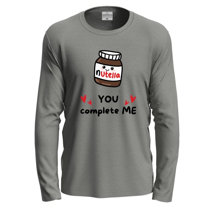 T-shirt maglia manica lunga con stampa "YOU COMPLETE ME" divertente regalo golosi