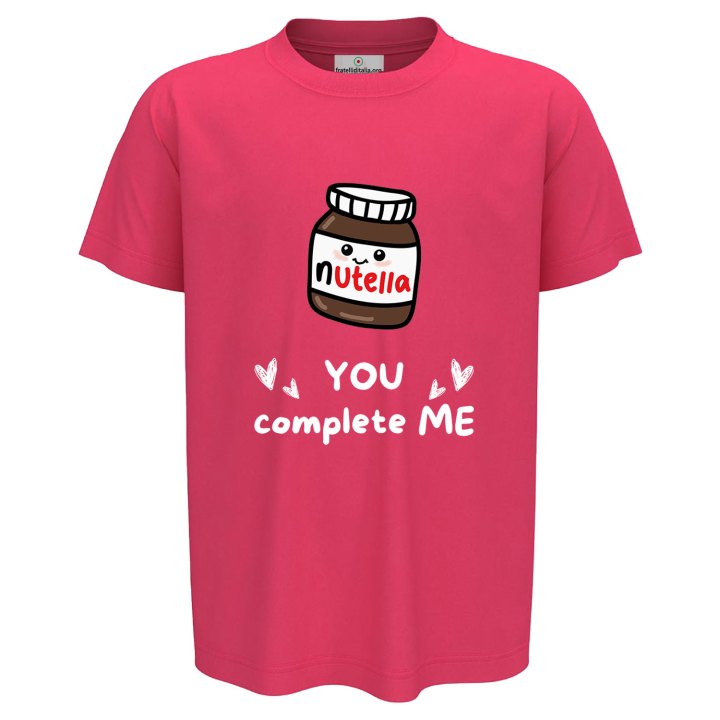 T-shirt bambino mezza manica con stampa DTF " YOU COMPLETE ME" , idea regalo simpatica per fratelli disponibile in varie taglie e colori