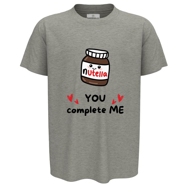 T-shirt bambino mezza manica con stampa DTF " YOU COMPLETE ME" , idea regalo simpatica per fratelli disponibile in varie taglie e colori