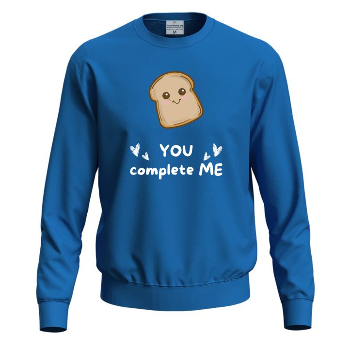 Felpa maglia panificio paninoteca con stampa DTF "PANE YOU COMPLETE ME" maglia divertente