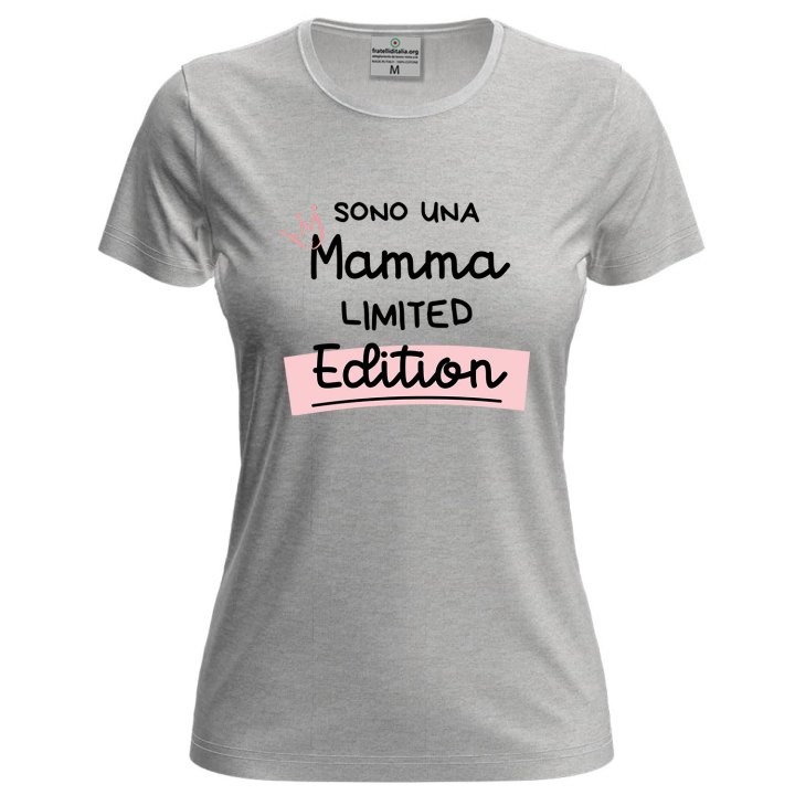 T-shirt Donna MAMMA LIMITED EDITION Idea Regalo festa della mamma nascita Baby shower
