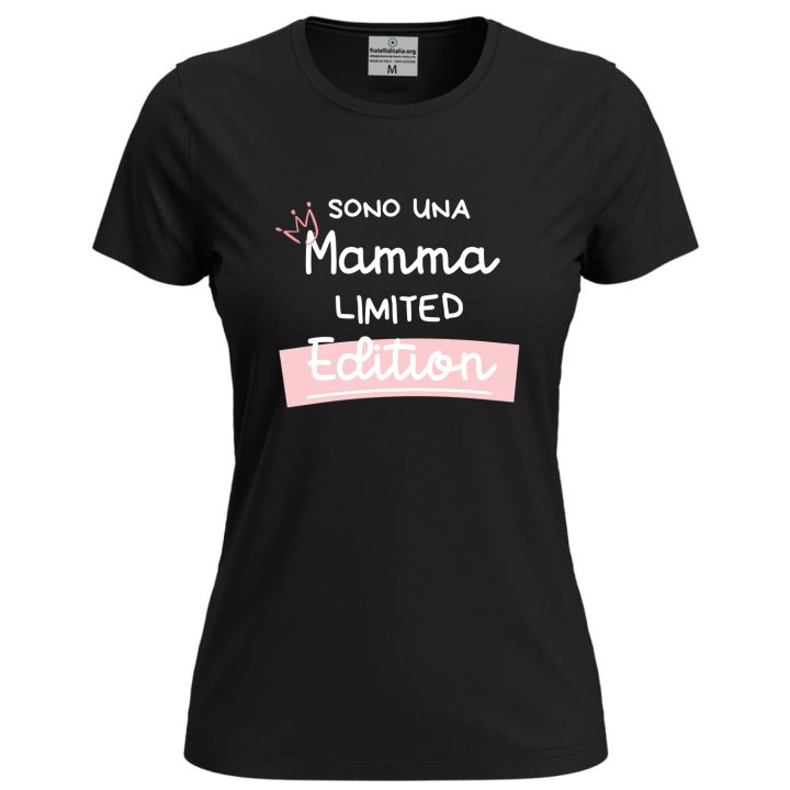 T-shirt Donna MAMMA LIMITED EDITION Idea Regalo festa della mamma nascita Baby shower