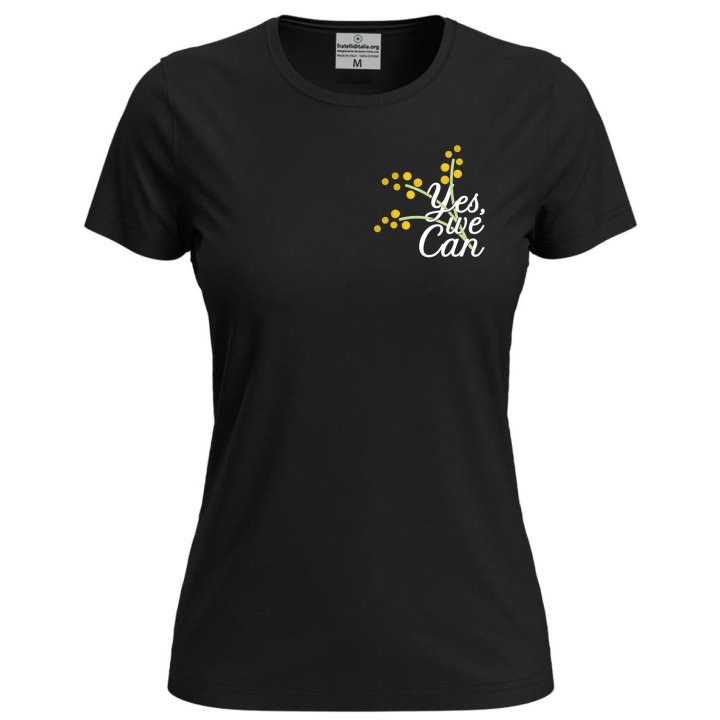 T-shirt maglia mezza manica Donna "YES, WE CAN" festa delle donne mimose maglia regalo