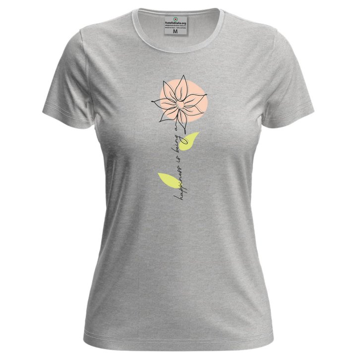T-shirt mezza manica Donna "HAPPINESS IS BEING A" Idea Regalo Speciale per donne e mamme